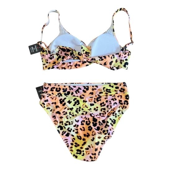 NWT! Bar III Leopard Print Banded Ring Top & High-Rise Bikini Bottom - Size M - Picture 4 of 8